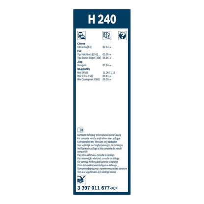 BOSCH WIPER - SUPERPLUS PLASTIC BLADE REAR 240 for Mini Cooper - 1.5 - 13- etc