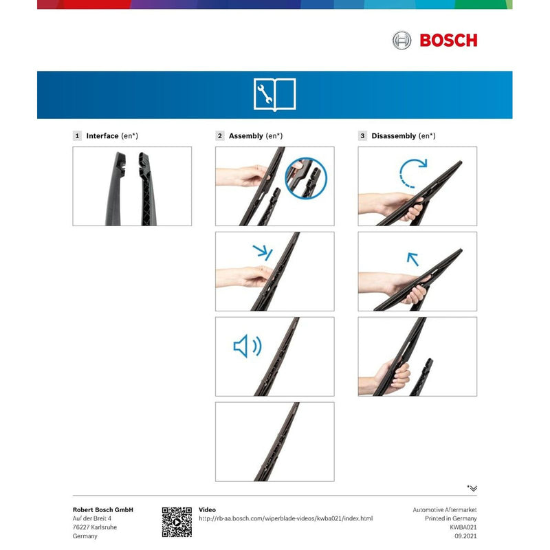 BOSCH WIPER - SUPERPLUS PLASTIC BLADE REAR 280 for Peugeot 3008 PureTech 130,THP - 1.2 - 16- etc