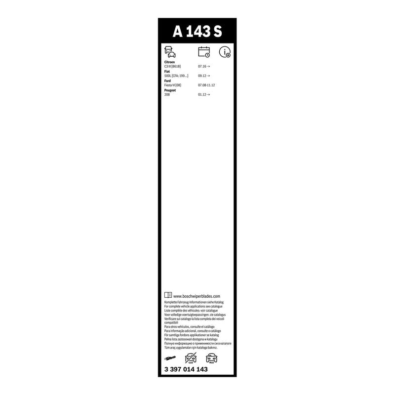 BOSCH WIPER - AEROTWIN FLAT BLADE SET 650/380 for Ford Fiesta - 1.2 - 08-17 etc