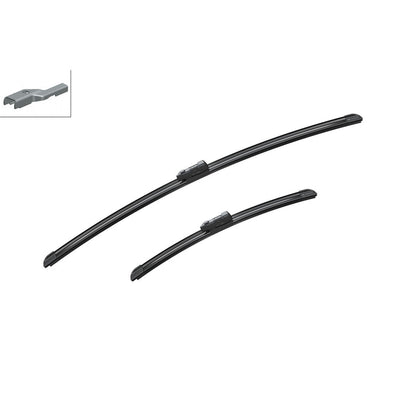 BOSCH WIPER - AEROTWIN FLAT BLADE SET 650/380 for Ford Fiesta - 1.2 - 08-17 etc