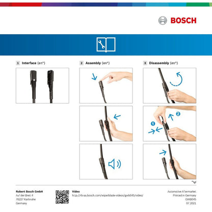 BOSCH WIPER - AEROTWIN FLAT BLADE SET 600/550 for Mercedes-Benz E E220 D - 2.0 - 16-23 etc