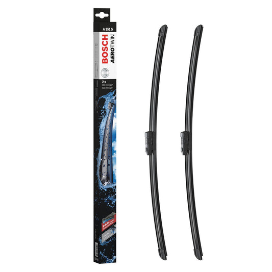 BOSCH WIPER - AEROTWIN FLAT BLADE SET 600/600 for VW Transporter TDi - 2.0 - 15-24 etc