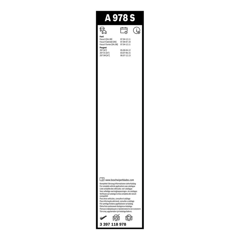 BOSCH WIPER - AEROTWIN FLAT BLADE SET 650/425 for Ford Focus - 1.6 - 04-12 etc