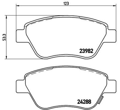 BREMBO BRAKE PAD FOR FIAT/GERMAN E CARS/OPEL/VAUXHALL,  FRONT