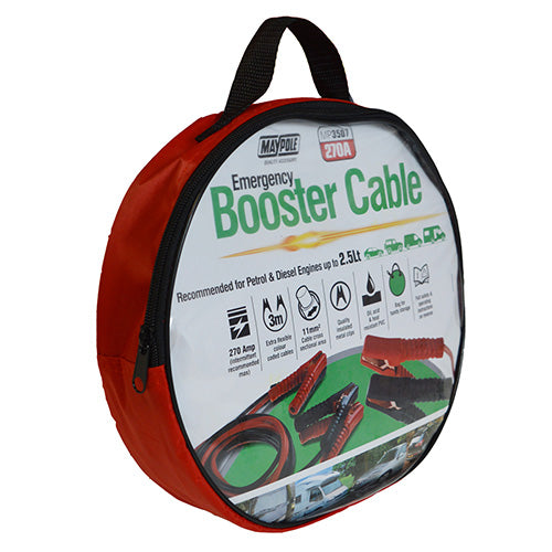 MAYPOLE MP3507 11MM² X 2M PVC CCA EMERGENCY JUMP LEAD