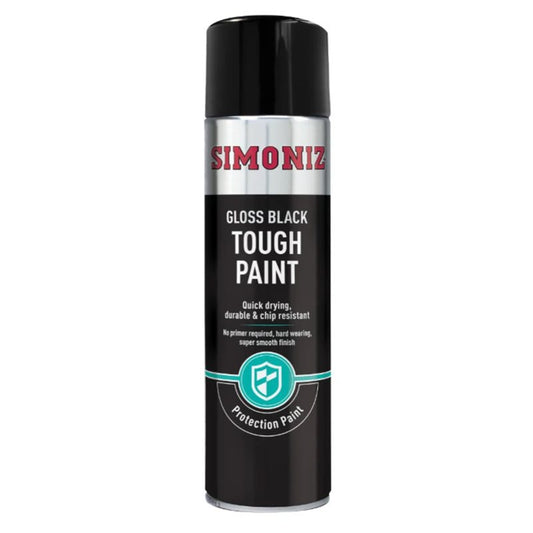 SIMONIZ GLOSS BLACK TOUGH / ENAMEL SPRAY PAINT 500ML