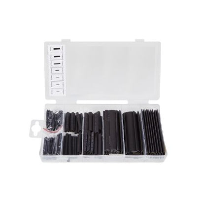 BLUE SPOT TOOLS 127 PCE ASSORTED BLACK HEAT SHRINK TUBING SET