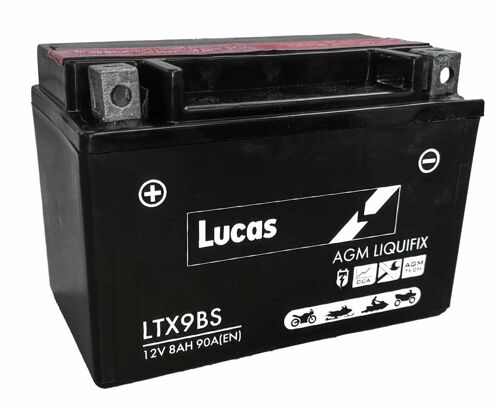 LUCAS MOTORCYCLE BATTERY 12V 8AH LTX9BS