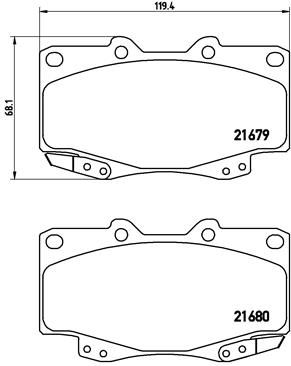 BREMBO BRAKE PAD FOR TOYOTA,  FRONT P83069
