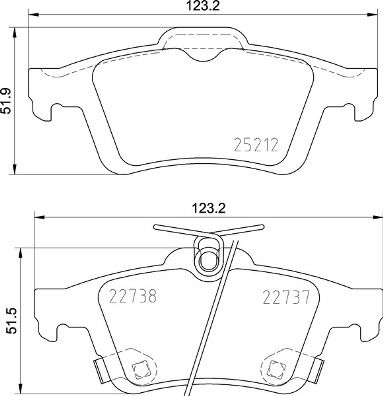 BREMBO BRAKE PAD FOR FORD, REAR
