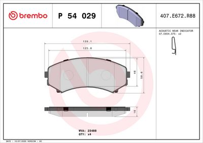 BREMBO BRAKE PAD FOR FORD ASIA & OCEANIA/FORD AUSTRALIA/ISUZU/MAZDA/MITSUBISHI/MITSUBISHI (BJC)/MITSUBISHI (GAC)/NISSAN,  FRONT