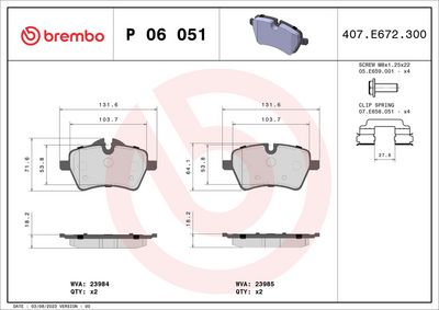 BREMBO BRAKE PAD FOR MINI, FRONT
