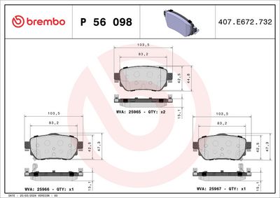 BREMBO BRAKE PAD FOR NISSAN/NISSAN (DFAC)/RENAULT/RENAULT (DFAC),  REAR