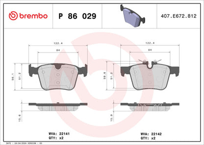 BREMBO BRAKE PAD FOR JAGUAR/JAGUAR (CHERY)/LAND ROVER/LAND ROVER (CHERY)/POLESTAR/VOLVO/VOLVO ASIA, REAR