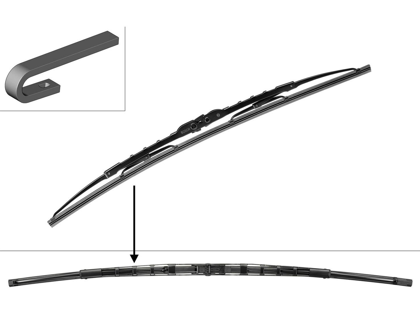 BOSCH WIPER - SUPERPLUS STD BLADE 530 for VW Transporter TDi - 2.0 - 09-15 etc