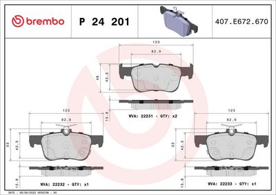 BREMBO BRAKE PAD FOR FORD/FORD (CHANGAN)/FORD AUSTRALIA/LINCOLN, REAR