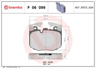 BREMBO BRAKE PAD FOR ALPINA/BMW/BMW (BRILLIANCE)/TOYOTA, FRONT