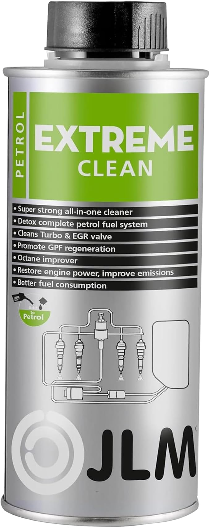 JLM PETROL EXTREME CLEAN | STRONG ALL-IN-ONE FUEL SYSTEM & ENGINE CLEANER, 500ML 