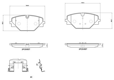 BREMBO BRAKE PAD FOR LAND ROVER,  REAR P44032