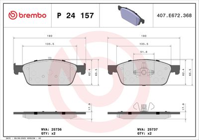 BREMBO BRAKE PAD FOR FORD/FORD (CHANGAN)/FORD AUSTRALIA/LINCOLN, DFRONT