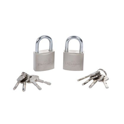 BLUE SPOT TOOLS 2 PCE 30MM SATIN FINISH KEYED ALIKE PADLOCKS