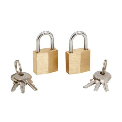 BLUE SPOT TOOLS 2 PCE 20MM BRASS KEYED ALIKE PADLOCKS