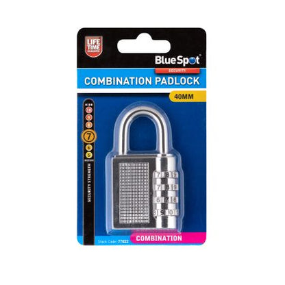 BLUE SPOT TOOLS 40MM COMBINATION PADLOCK
