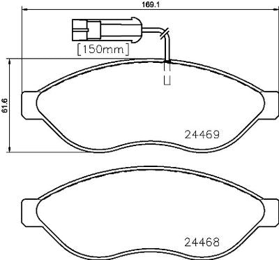 BREMBO BRAKE PAD FOR CITROËN/FIAT/OPEL/PEUGEOT/VAUXHALL, FRONT P23143