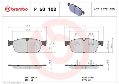 BREMBO BRAKE PAD FOR BRABUS/MERCEDES-BENZ,  FRONT