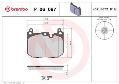 BREMBO BRAKE PAD FOR BMW/MINI,  FRONT