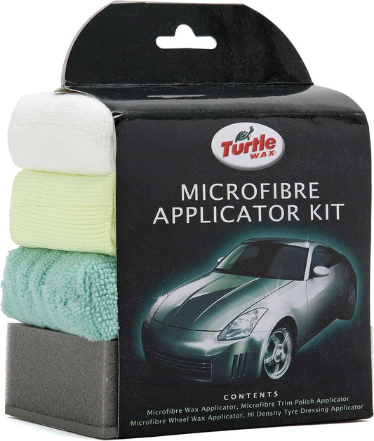 TURTLE WAX MICROFIBRE APPLICATOR KIT CAR CLEANER WASH SHINE POLISH NEW