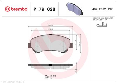 BREMBO BRAKE PAD FOR GAC NE/HAIMA (FAW)/NISSAN/NISSAN (DFAC)/SUZUKI/VENUCIA,  FRONT