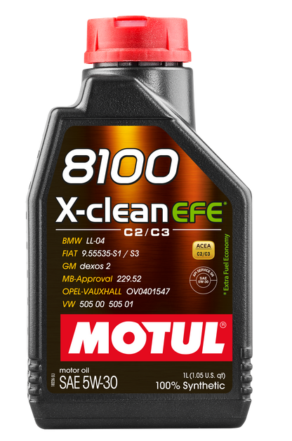 MOTUL 8100 X-CLEAN EFE 5W-30 C2/C3 FULLY SYNTHETIC ENGINE OIL