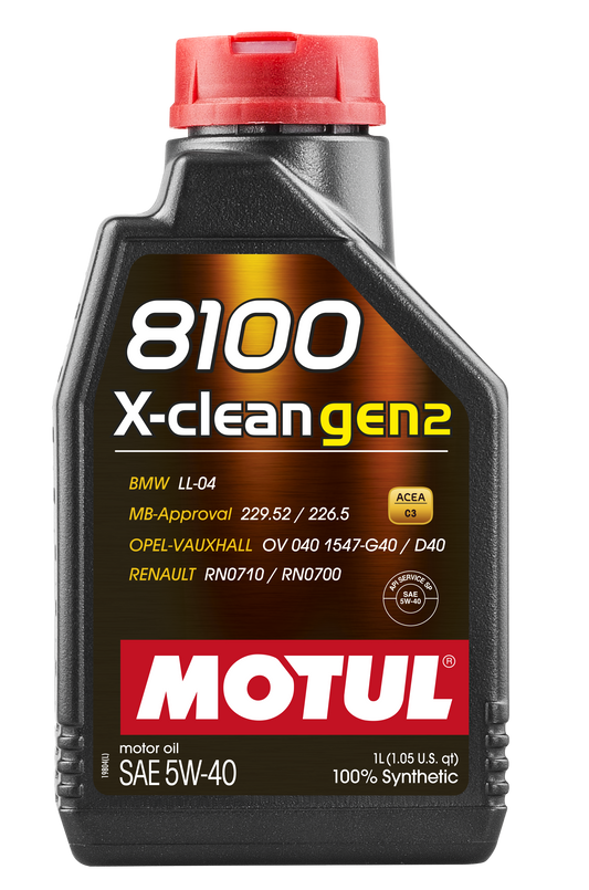 MOTUL 8100 X-CLEAN GEN2 5W-40 C3 FULLY SYNTHETIC ENGINE OIL