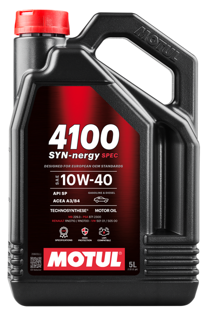 MOTUL 4100 SYN-NERGY SPEC 10W-40 TECHNOSYNTHESE ENGINE OIL