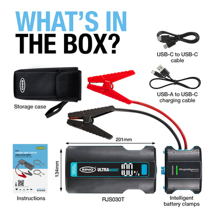 RING ULTRABOOST 1500 JUMP STARTER STARTS FLAT BATTERIES