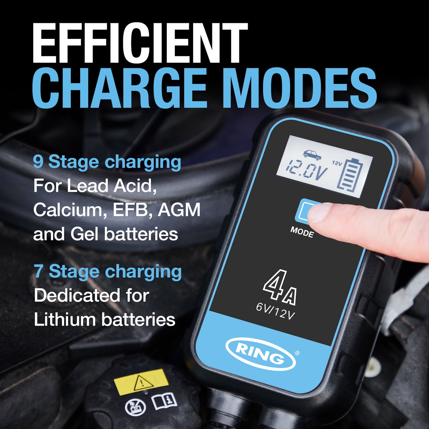 RING 4A SMARTCHARGE 4 CHARGER & MAINTAINER LITHIUM BATTERY COMPATIBLE