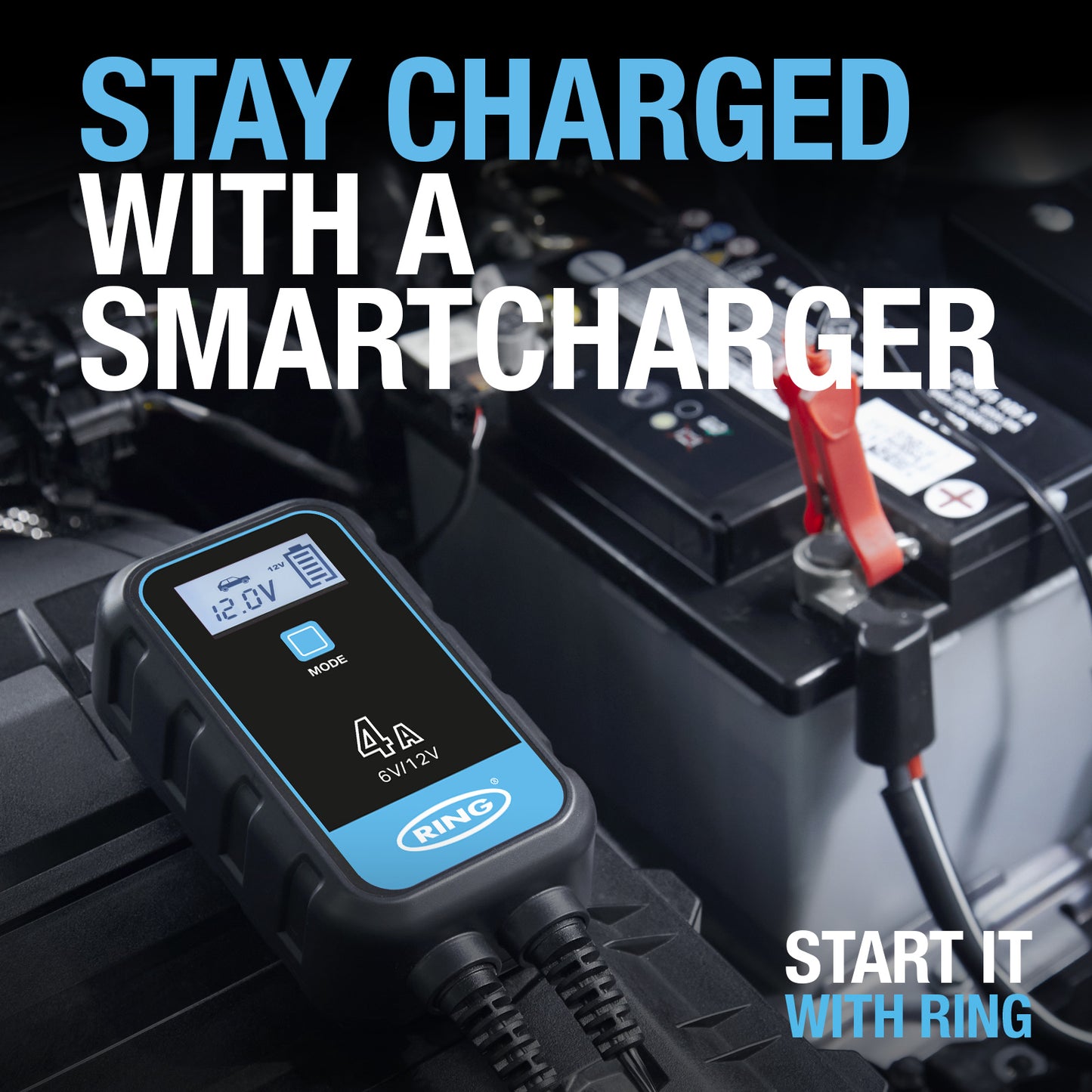 RING 4A SMARTCHARGE 4 CHARGER & MAINTAINER LITHIUM BATTERY COMPATIBLE