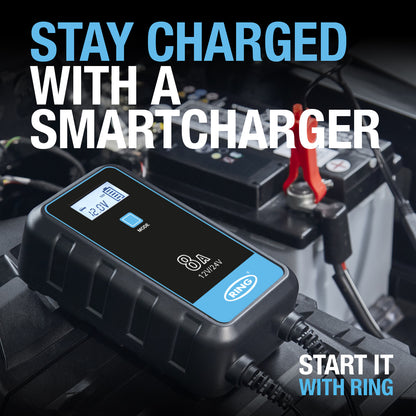 RING 8A SMARTCHARGE 8 CHARGER & MAINTAINER LITHIUM BATTERY COMPATIBLE