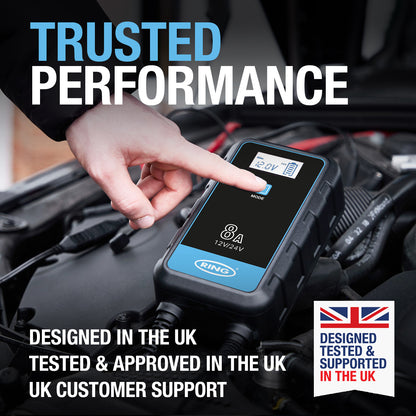 RING 8A SMARTCHARGE 8 CHARGER & MAINTAINER LITHIUM BATTERY COMPATIBLE