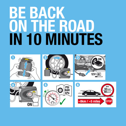 RING RTK6 CAR PUNCTURE REPAIR KIT INCLUDES SEALANT AND RAC610 INFLATOR