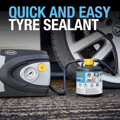 RING RTK6 CAR PUNCTURE REPAIR KIT INCLUDES SEALANT AND RAC610 INFLATOR