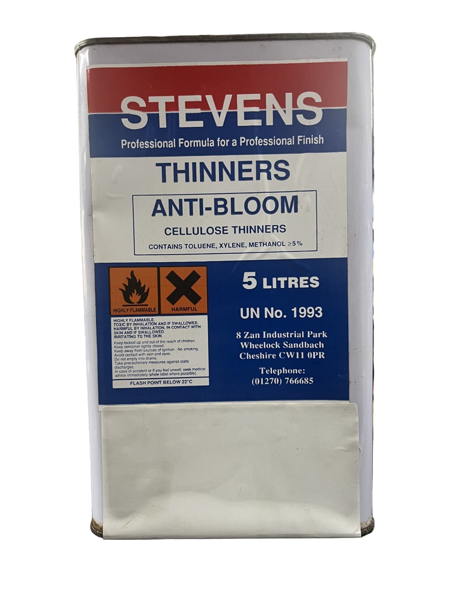 STEVENS ANTI BLOOM THINNERS 5 LITRES