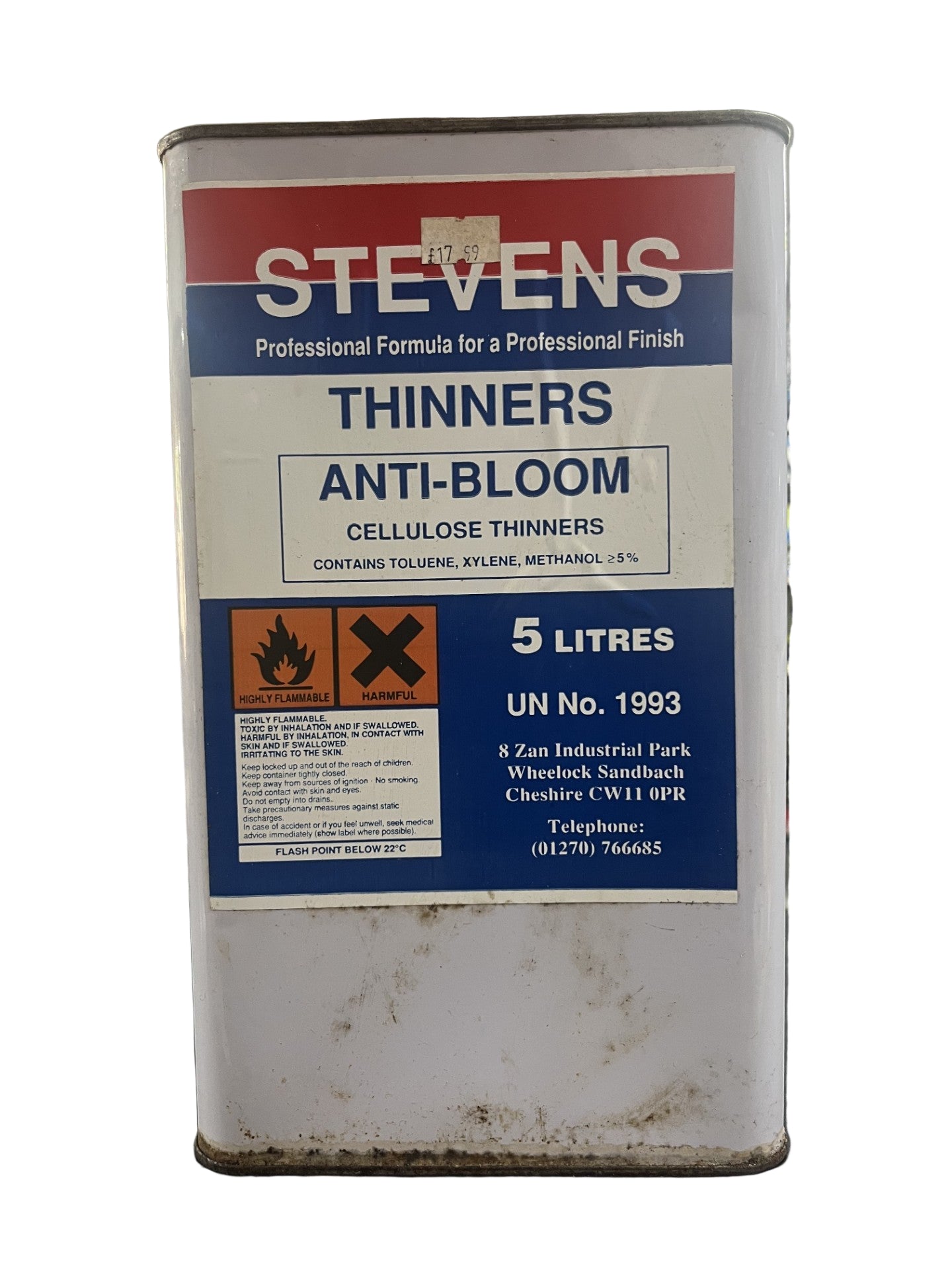 STEVENS ANTI BLOOM THINNERS 5 LITRES
