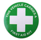 SELF ADHESIVE STICKER - THIS VEHICLE CARRIES A FIRST AID KIT