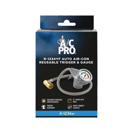 STP ACPRO AUTO AIR-CON REUSEABLE TRIGGER & GAUGE R-1234YF
