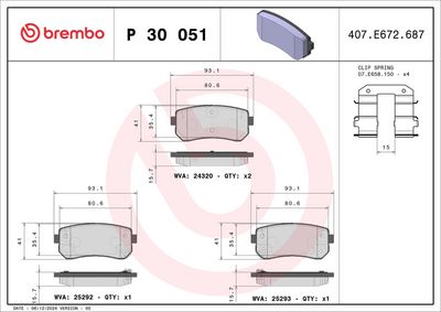 BREMBO BRAKE PAD FOR CHANGAN/HYUNDAI/HYUNDAI (BEIJING)/JAC/KIA/KIA (DYK)/NAZA/OSHAN, REAR