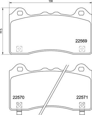 BREMBO BRAKE PAD FOR FORD/FORD AUSTRALIA, FRONT P24202