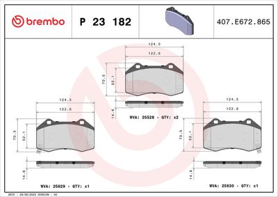 BREMBO BRAKE PAD FOR ABARTH/FIAT/MAZDA, FRONT