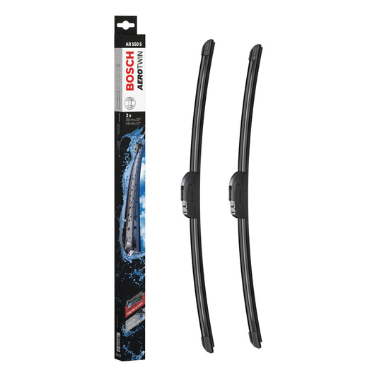 BOSCH WIPER - AEROTWIN RF FLAT BLADE SET 550/530 for Land Rover Discovery TD - 2.7 - 04-09 etc